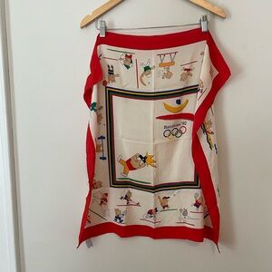 Vintage 1992 Barcelona Olympic scarf silk Kodak